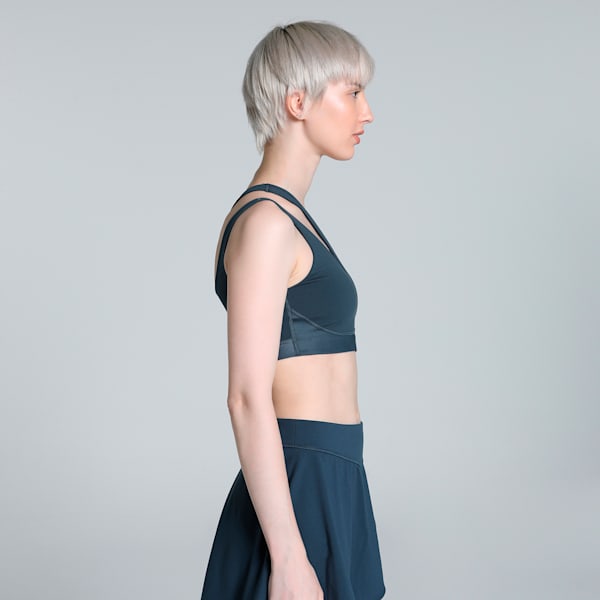 Women's Asymmetric Training Bra, Dark Night, extralarge-IND
