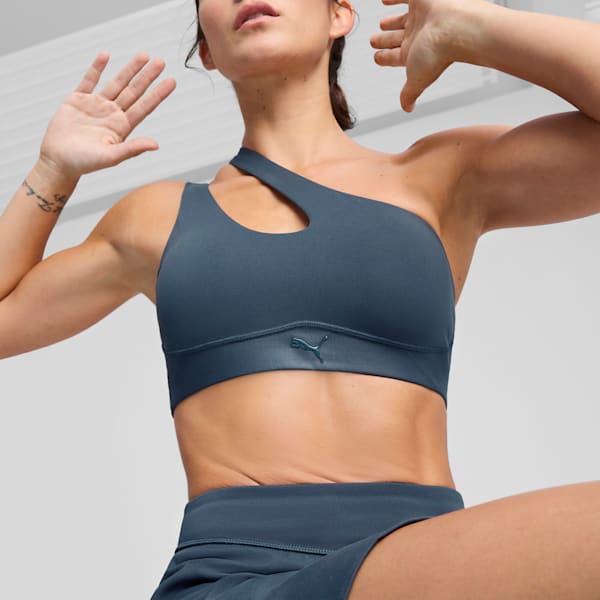 Women's Asymmetric Training Bra, Dark Night, extralarge-IND