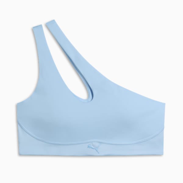 PUMA x PAMELA REIF Women's Asymmetric Sports Bra, Silver Cobalt, extralarge