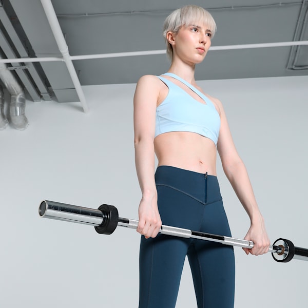 Women's Asymmetric Training Bra, Silver Cobalt, extralarge-IND