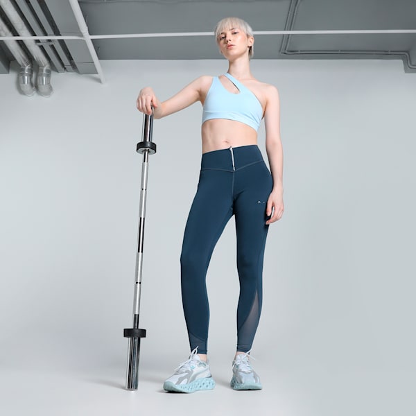 Women's Asymmetric Training Bra, Silver Cobalt, extralarge-IND