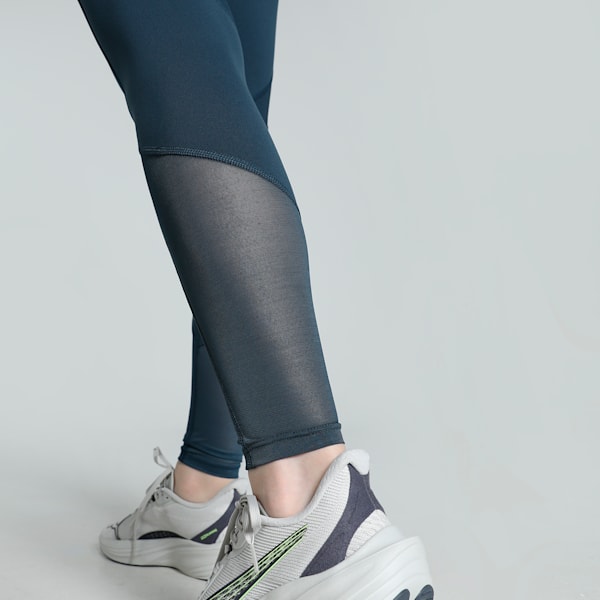 Women's Shiny Training Tights, Dark Night, extralarge-IND