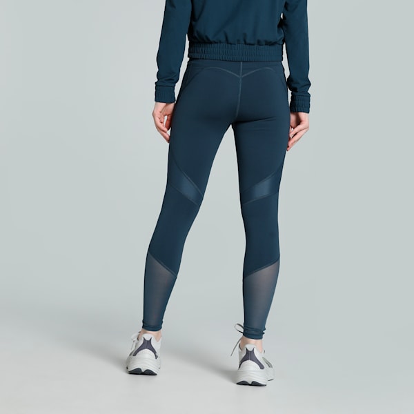 Women's Shiny Training Tights, Dark Night, extralarge-IND