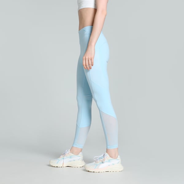 Women's Shiny Training Tights, Silver Cobalt, extralarge-IND