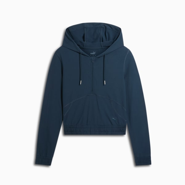 PUMA x PAMELA REIF Women's 1/4 Zip Hoodie, Dark Night, extralarge
