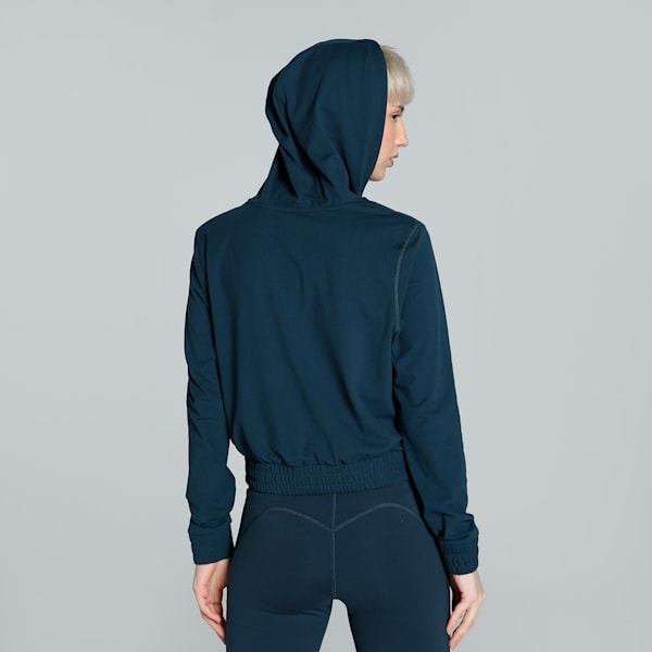 Quarter-Zip Women's Training Hoodie, Dark Night, extralarge-IND
