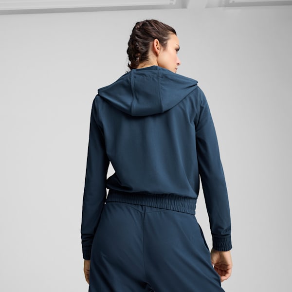 Sudadera con capucha y cremallera de un cuarto para mujer, Dark Night, extralarge