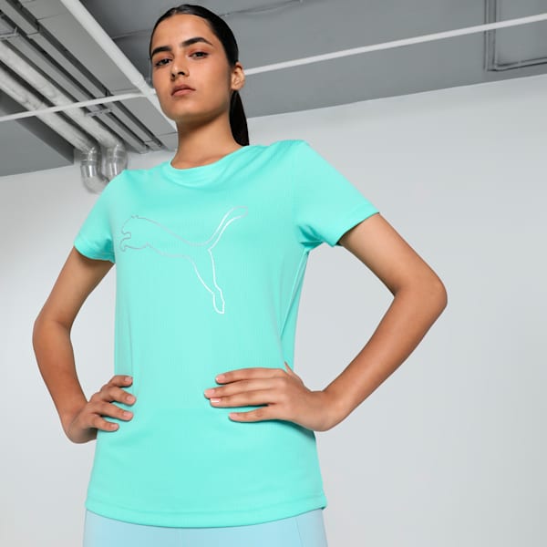 Women's Concept Logo Training Tee, Electric Peppermint, extralarge-IND