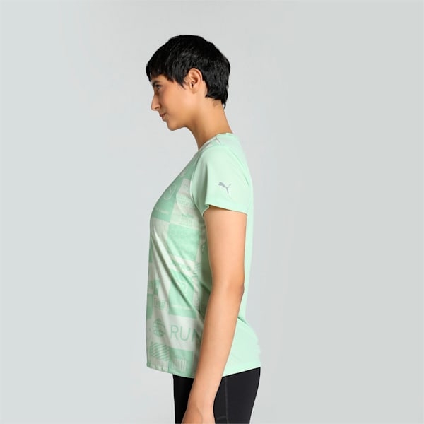 RUN FAVORITE Women's Printed Running Tee, Light Mint-AOP, extralarge-IND