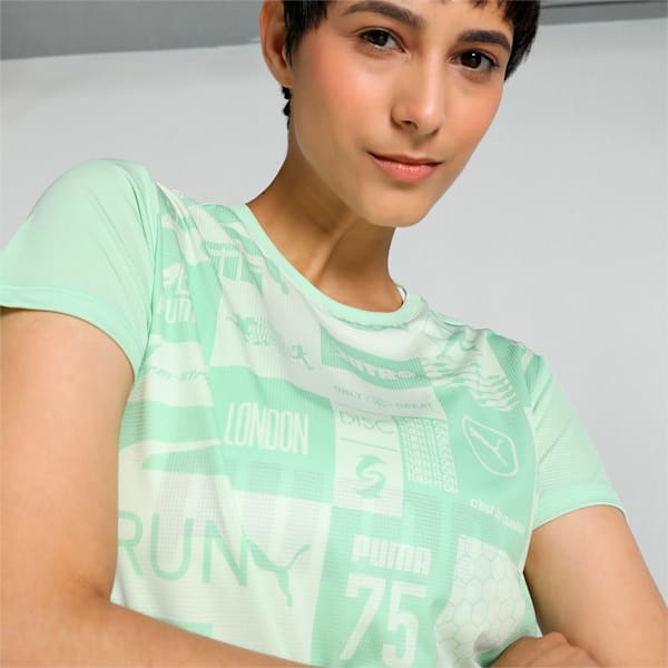 RUN FAVORITE Women's Printed Running Tee, Light Mint-AOP, extralarge-IND