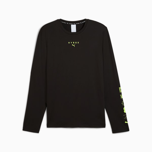 PUMA x HYROX CLOUDSPUN Men's Long-Sleeve Training Tee, PUMA Black, extralarge-IND