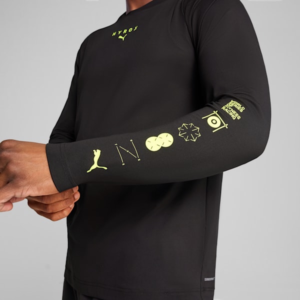 PUMA x HYROX CLOUDSPUN Men's Long-Sleeve Training Tee, PUMA Black, extralarge-IND