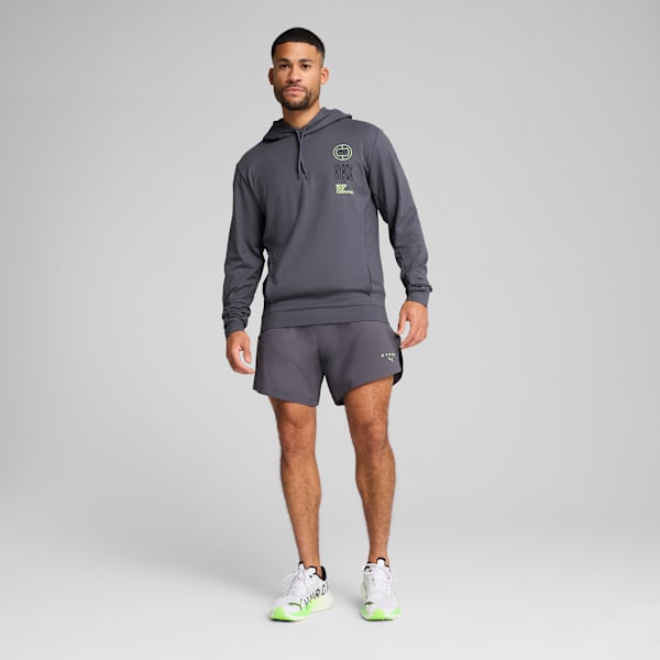 Sudadera con gorro PUMA x HYROX CLOUDSPUN para hombre, Galactic Gray, extralarge
