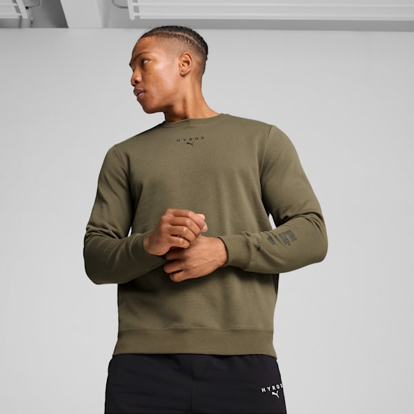 PUMA x HYROX Heavyweight Men's Crew-Neck Training Sweatshirt, Loden Green, extralarge-IND