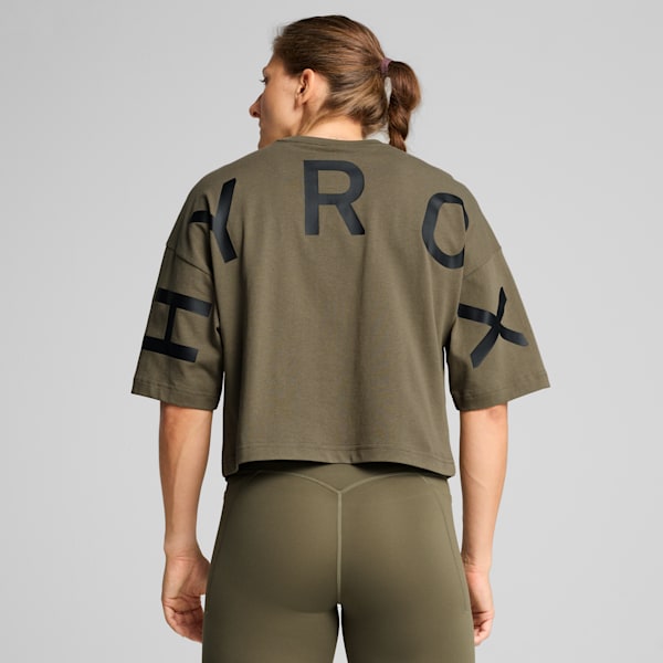 PUMA x HYROX Women's Oversized Training Tee, Loden Green, extralarge-IND