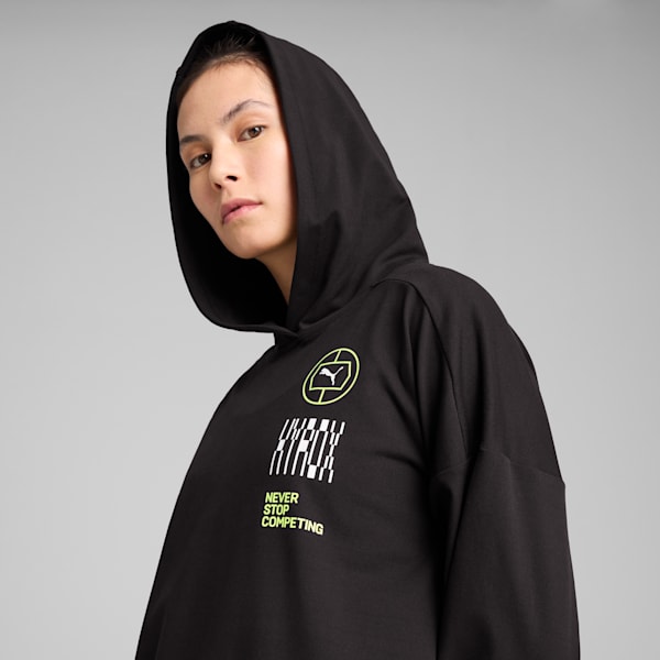 PUMA x HYROX CLOUDSPUN Women's Oversized Training Hoodie, PUMA Black, extralarge-IND