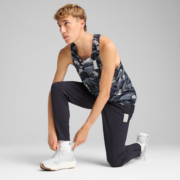 Playera estampada PUMA RUN FAV para hombre, New Navy, extralarge
