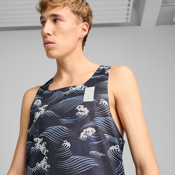 PUMA x SAYSKY Men's Graphic Singlet, New Navy, extralarge