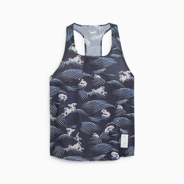Playera sin mangas estampada PUMA x SAYSKY para mujer, New Navy, extralarge