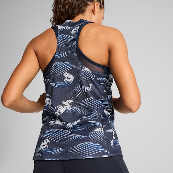 Playera sin mangas estampada PUMA x SAYSKY para mujer, New Navy, extralarge