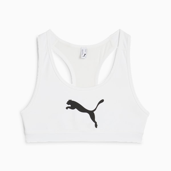 4KEEPS Women's Training Bra, PUMA White-Big black cat, extralarge-IND