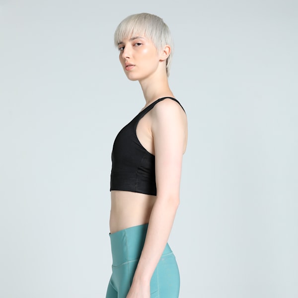 Women's Longline Training Bra, PUMA Black, extralarge-IND