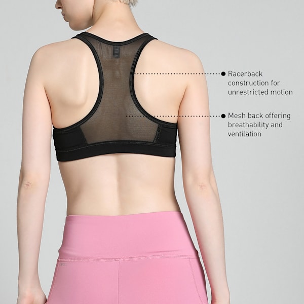 Mid Impact Graphic Women's Training Bra, PUMA Black, extralarge-IND