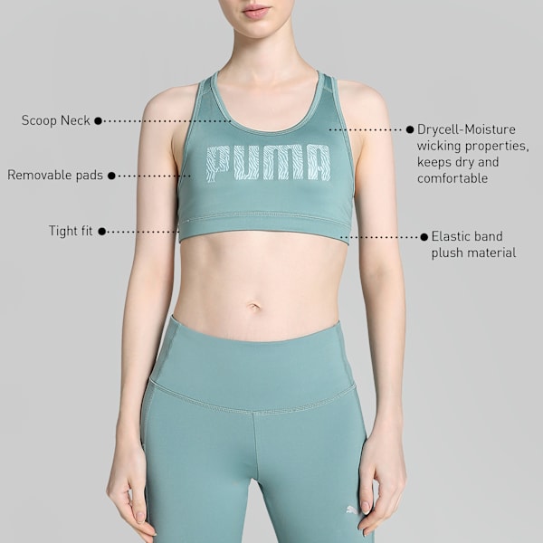 Mid Impact Graphic Women's Training Bra, Adriatic, extralarge-IND
