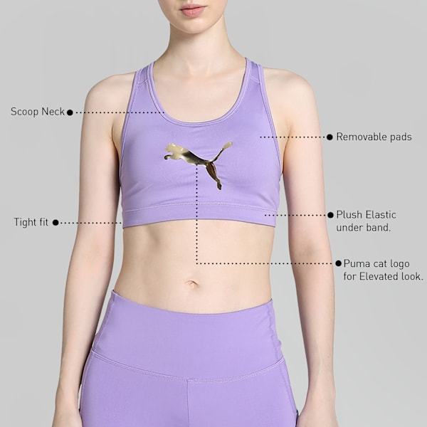 4Keeps Graphic Women's Training Bra, Lavender Alert-Gold Foil, extralarge-IND
