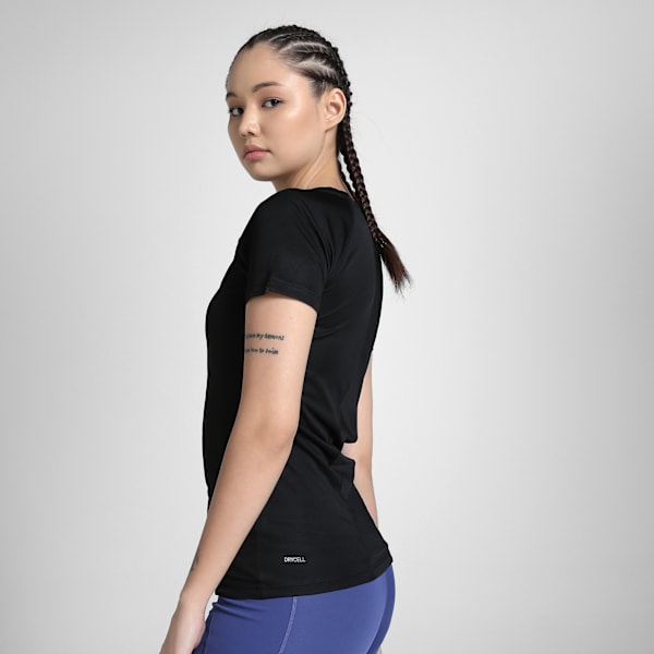 Train All Day Women's Crew Neck Slim Fit Training T-shirt, PUMA Black, extralarge-IND
