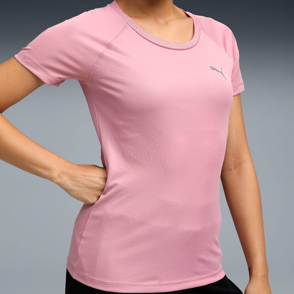 Train All Day Women's Crew Neck Slim Fit Training T-shirt, Poised Pink, extralarge-IND