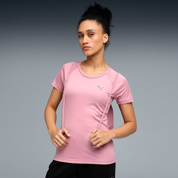 Train All Day Women's Crew Neck Slim Fit Training T-shirt, Poised Pink, extralarge-IND