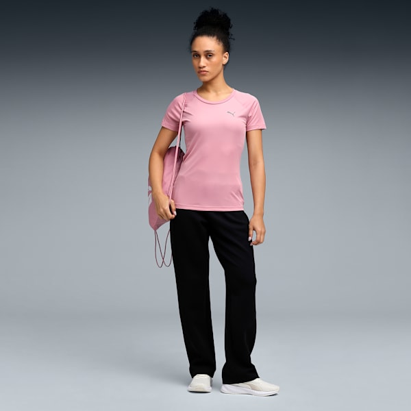Train All Day Women's Crew Neck Slim Fit Training T-shirt, Poised Pink, extralarge-IND