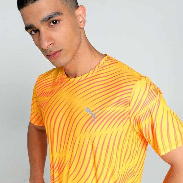 RUN FAVORITE Printed Men's Short Sleeve Running Tee, Sun Stream-Q3 Print, extralarge-IND