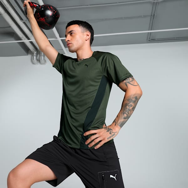 Train All Day Men's Slim Fit Training Tee, Dark Olive, extralarge-IND
