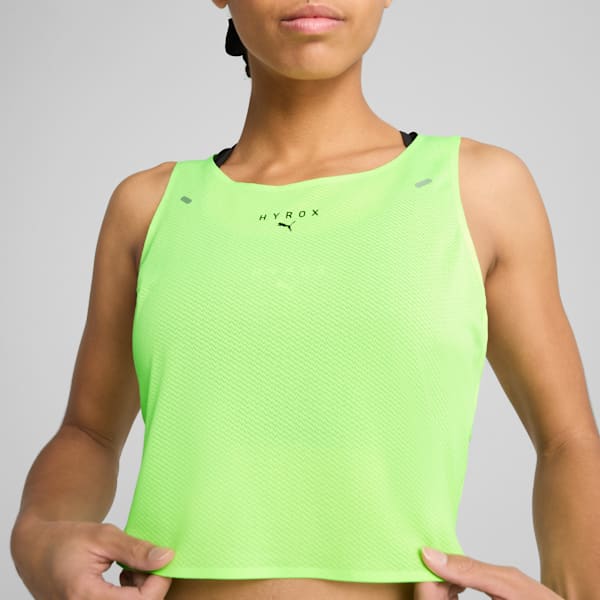 PUMA x HYROX ULTRASPUN Women's Cropped Training Tank Top, Green Glare, extralarge-IND