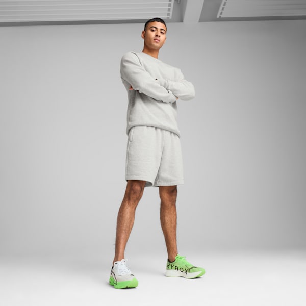 PUMA x HYROX Men's Relaxed Fit Training Sweat Short, Light Gray Heather, extralarge-IND