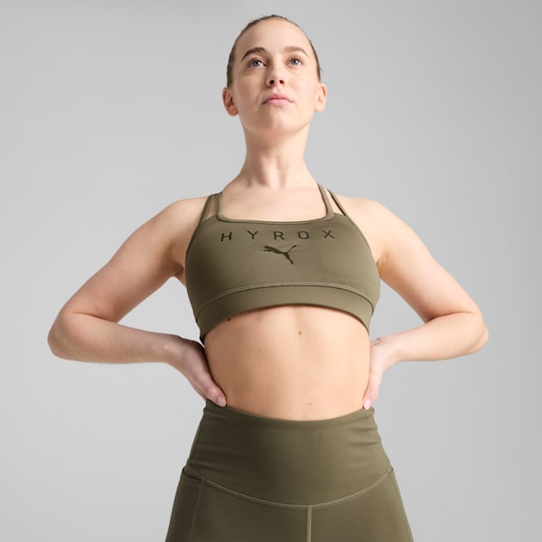 PUMA x HYROX MOVE Women's Strappy Training Bra, Loden Green, extralarge-IND