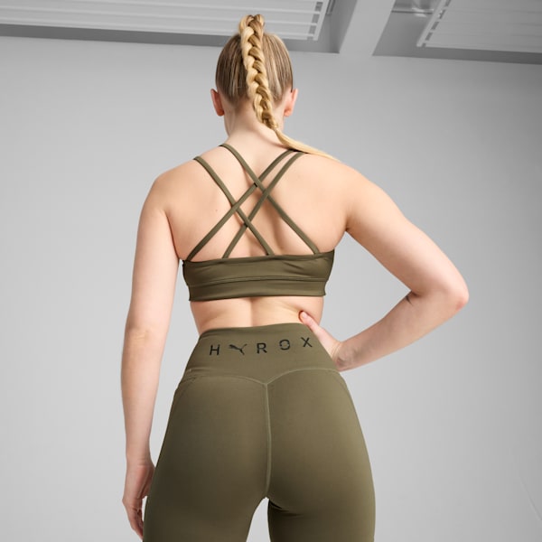 PUMA x HYROX MOVE Women's Strappy Training Bra, Loden Green, extralarge-IND