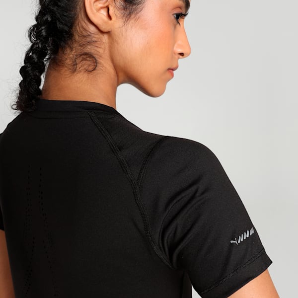 RUN Cloudspun Women's Slim Fit Running Tee, PUMA Black, extralarge-IND