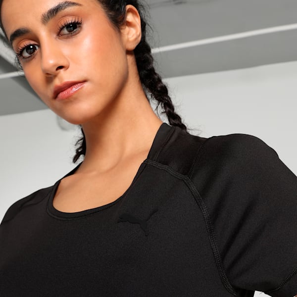 RUN Cloudspun Women's Slim Fit Running Tee, PUMA Black, extralarge-IND