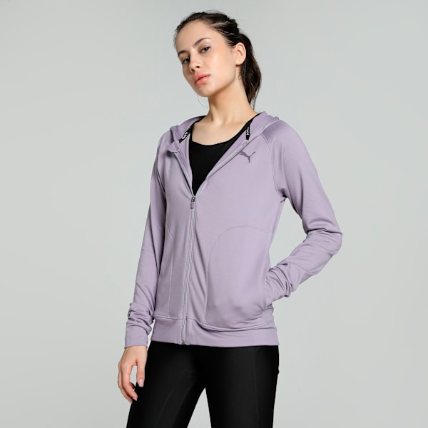 Women's Cloudspun Slim Fit Training Jacket, Pale Plum, extralarge-IND