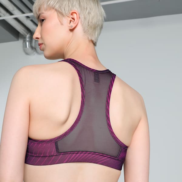 4KEEPS Women's Training Sports Bra, Midnight Plum-Run AOP, extralarge-IND