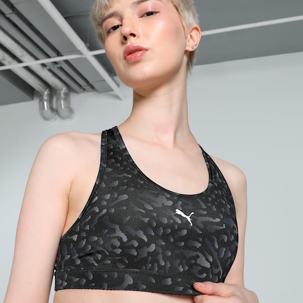 4KEEPS Women's Training Sports Bra, PUMA Black-Skin AOP, extralarge-IND