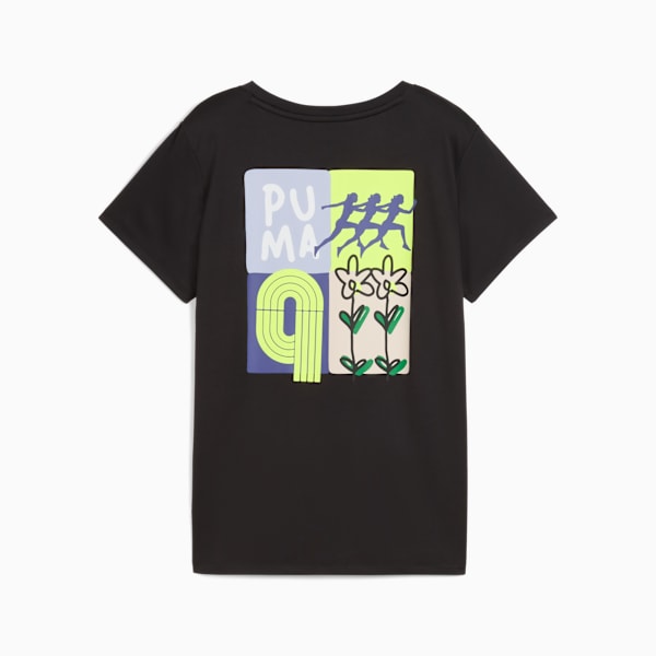 ウィメンズ グラフィック ランニング イラストレーション 半袖 Tシャツ, PUMA Black, extralarge-JPN