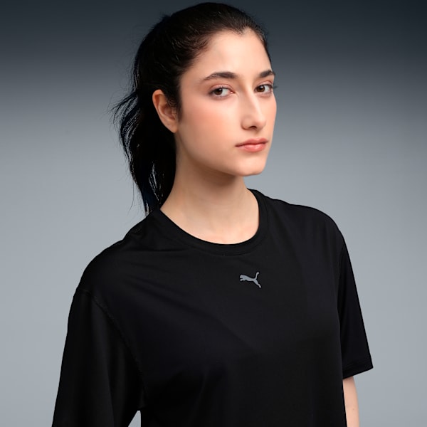 CLOUDSPUN Women's Moisture-Wicking Oversized Tee, PUMA Black, extralarge-IND