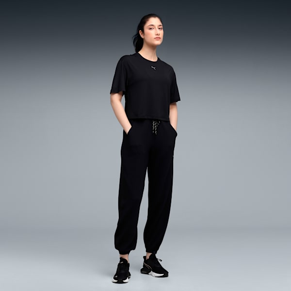 CLOUDSPUN Women's Moisture-Wicking Oversized Tee, PUMA Black, extralarge-IND