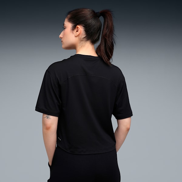 CLOUDSPUN Women's Moisture-Wicking Oversized Tee, PUMA Black, extralarge-IND
