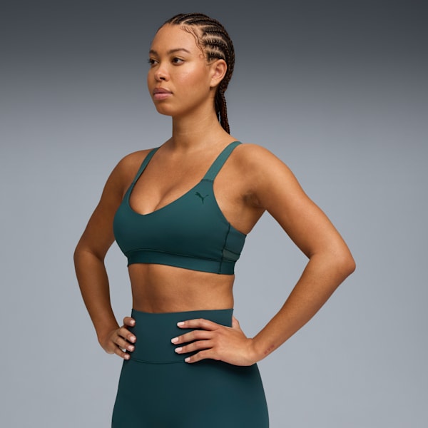 PUMA SHAPE BRA - Low Women, Green Terrain, extralarge
