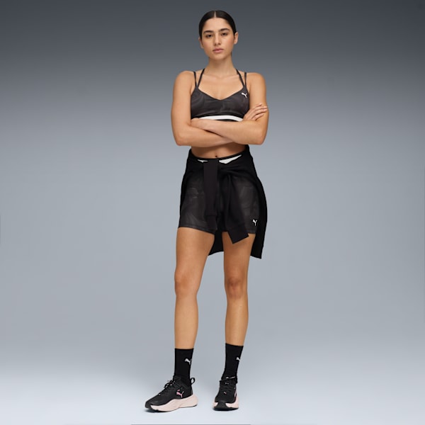 FLORAL RIBBON Low-Support Bra, PUMA Black, extralarge